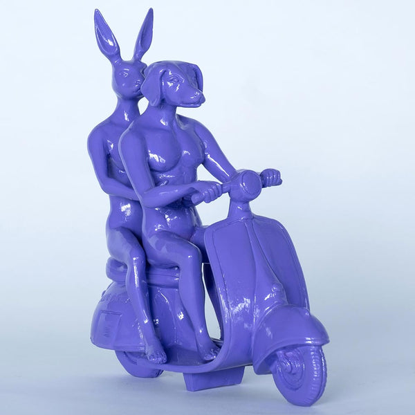 Happy Mini Vespa Riders (Purple)